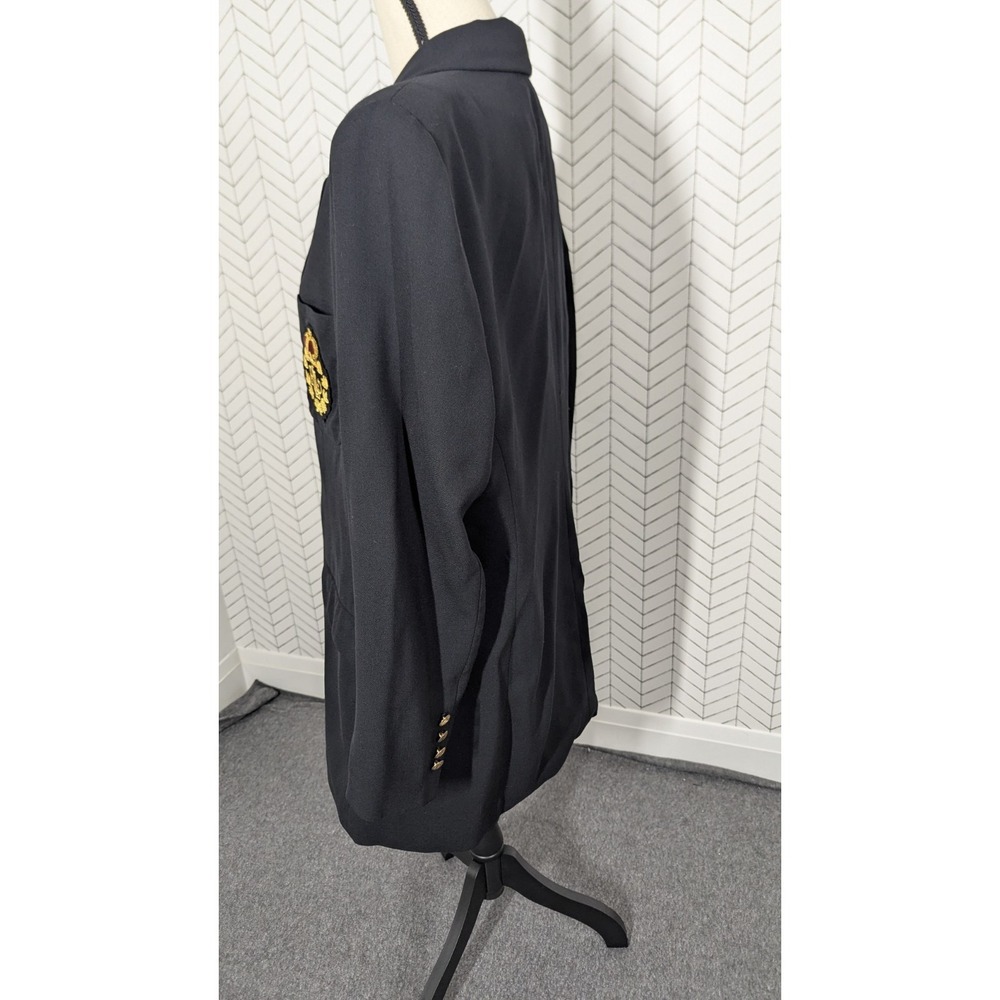 Lauren Ralph Lauren Blazer Black Crest Gold Buttons VTG Worsted Wool Old Money - Picture 8 of 16